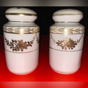 Vintage Nippon Porcelain White/Gold swag embellishment, trim textured stoppers